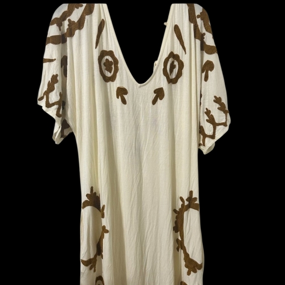 Free People Laguna Surf Cream and Tan Marigold Maxi Tee Dress Large - Picture 6 of 9